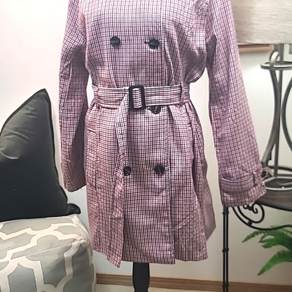 Charlotte Russe plaid button front tie waist jacket - Picture 3 of 10